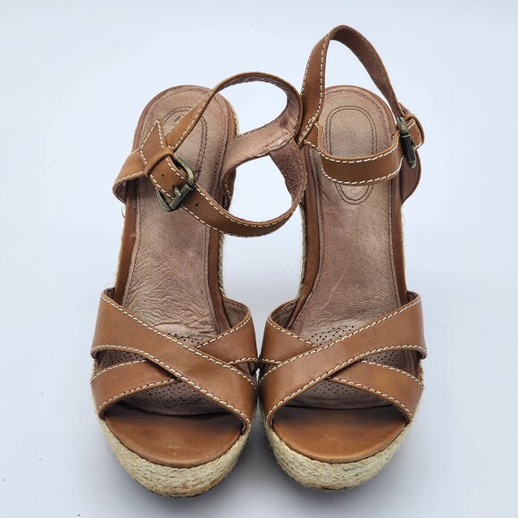 Corso Como Roxi Caramel Platform Wedge Sandals Size 7.5 - Picture 2 of 9